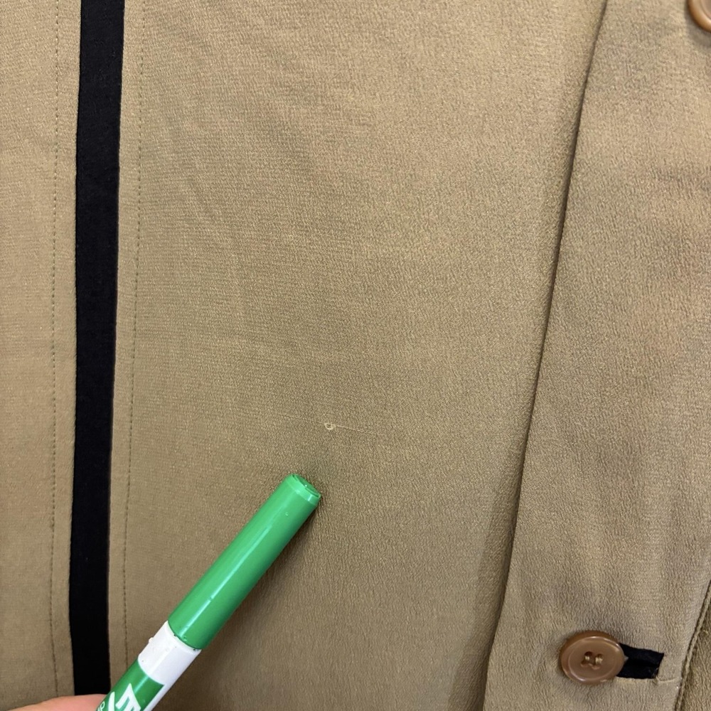 Vintage Roevelle 100% Silk Bomber Jacket Mens Large L Tan Lined Lightweight Zip - Picture 8 of 16